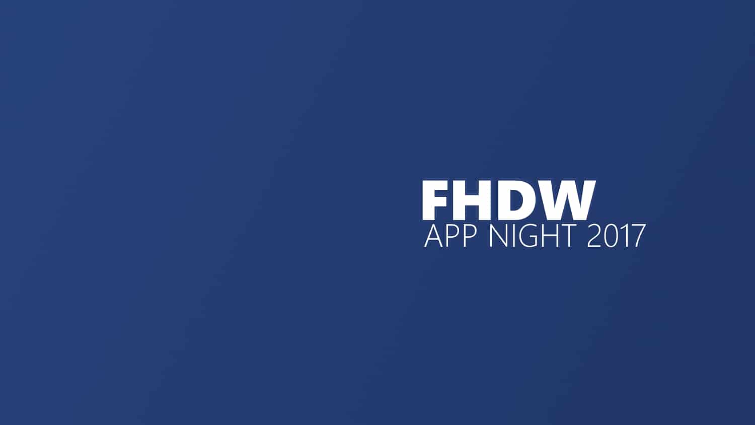FHDWAppNight2017 Titelbild