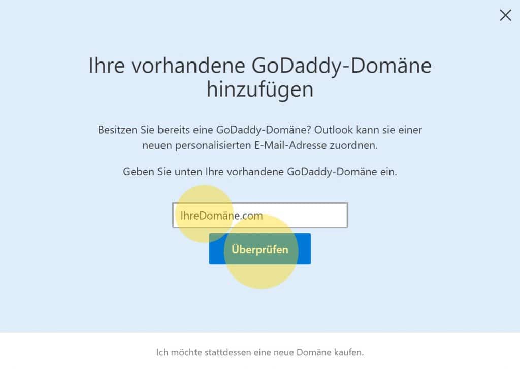Outlook Domain GoDaddy 3