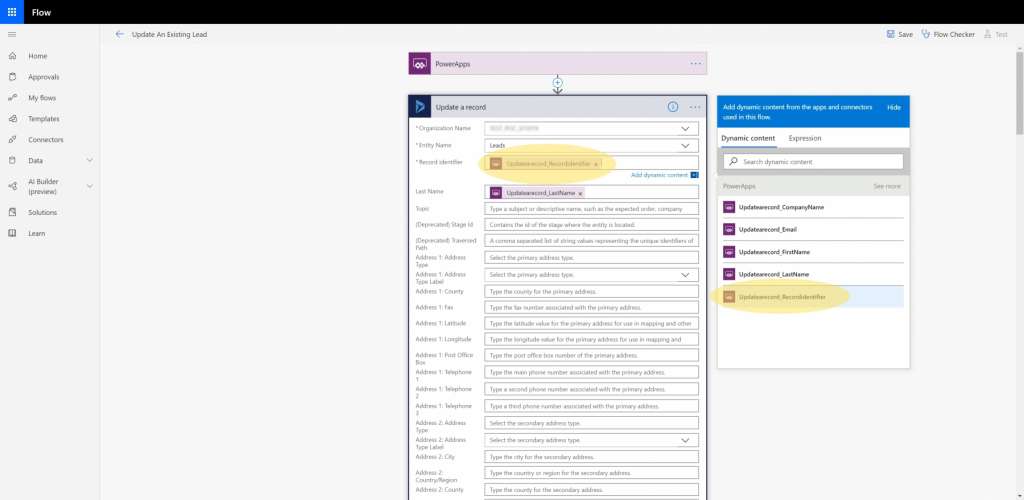 Dynamics 365 Generating Leads Business Card Reader PowerApps 19 Flow Update Existing Lead Record