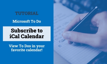Subscribe to Microsoft To-Do Tasks in Calendar (iCal)